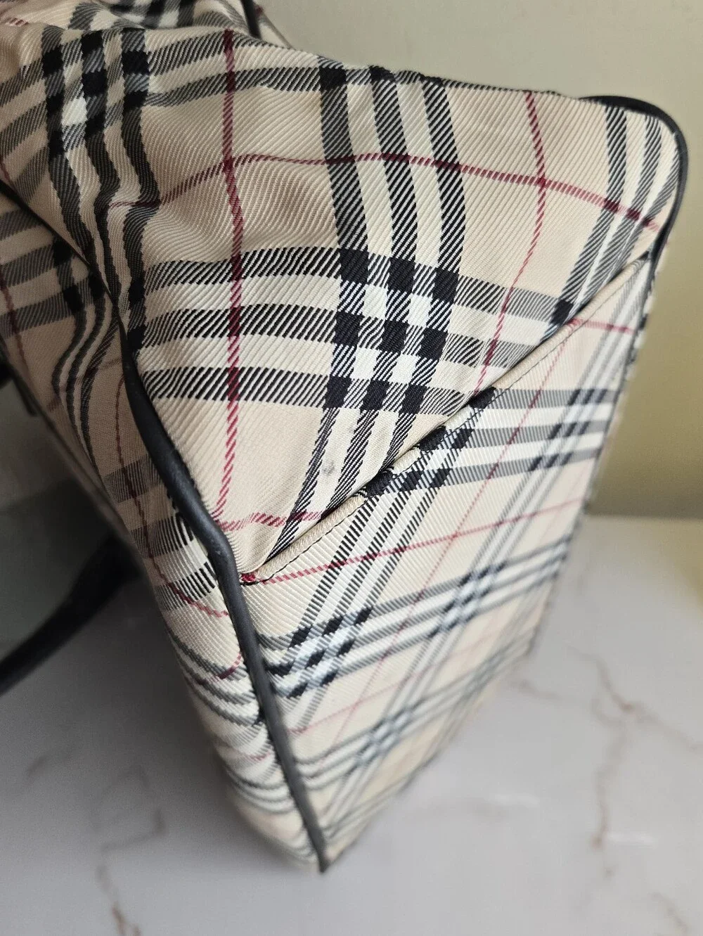 Vintage Burberry Blue Label Nova Check Canvas Japan Exclusive Satchel Bag